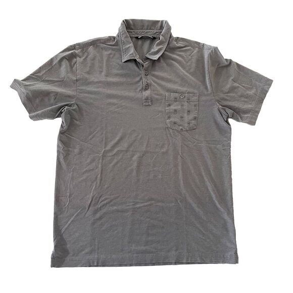 Travis Mathew Men's Large Polo Shirt Gray Short Sleeve Cotton Polyester - Picture 1 of 6